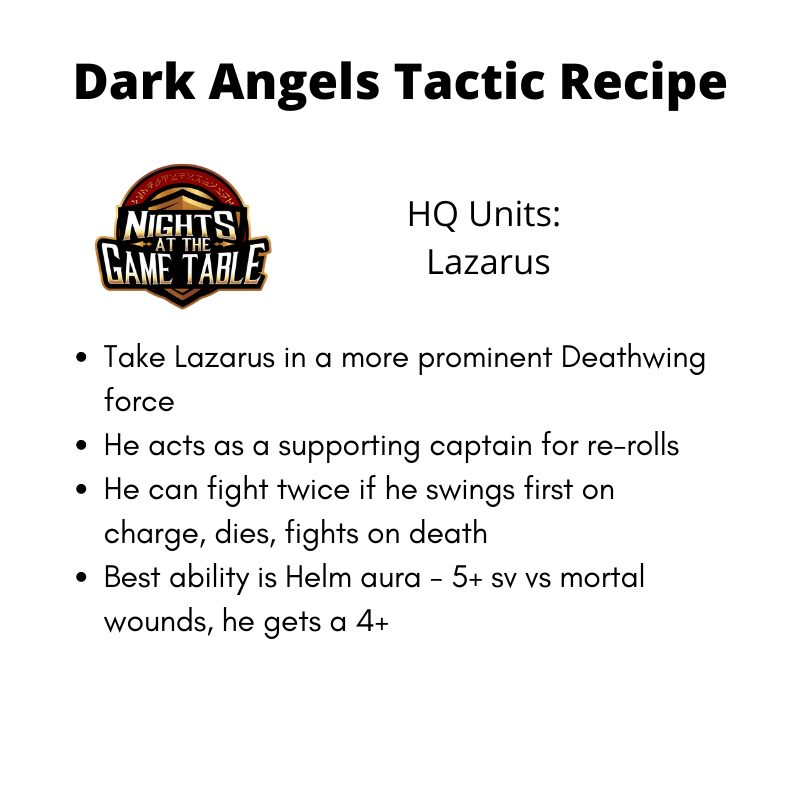 Dark Angels Tactics